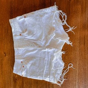 White Levi Shorts
